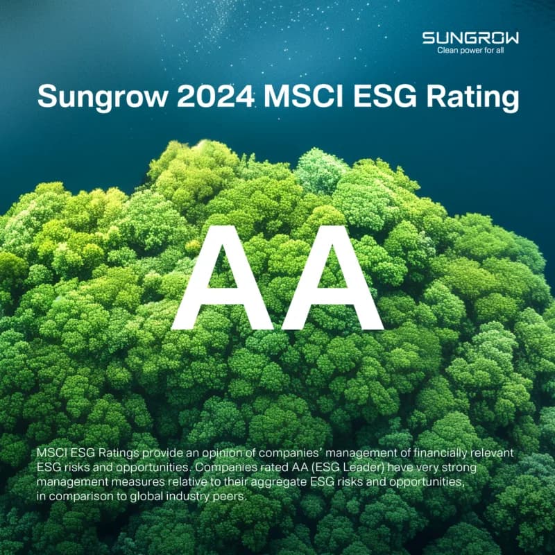 Sungrow Secures AA Rating in Latest MSCI ESG Assessment