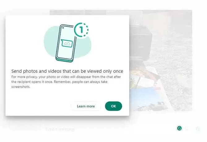 ‘View Once’ WhatsApp feature back to desktop