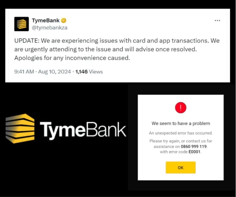 Breaking- Tymebank Services Crash
